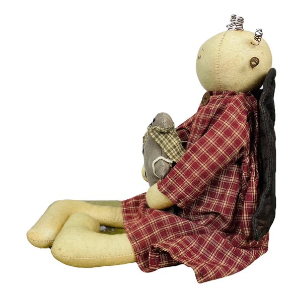 Honey and Me Lisa Liffick Primitive Angel Doll and Gingerbread Man Christmas - Picture 6 of 7